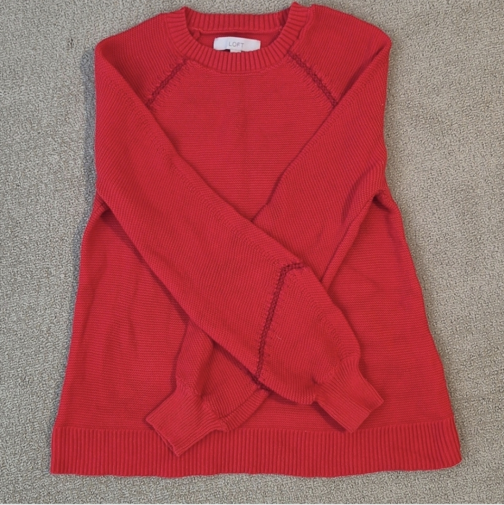 LOFT Red Knit Sweater